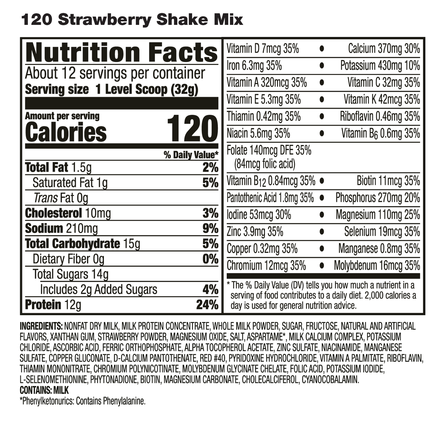 120 Strawberry Shake, 6 units/case
