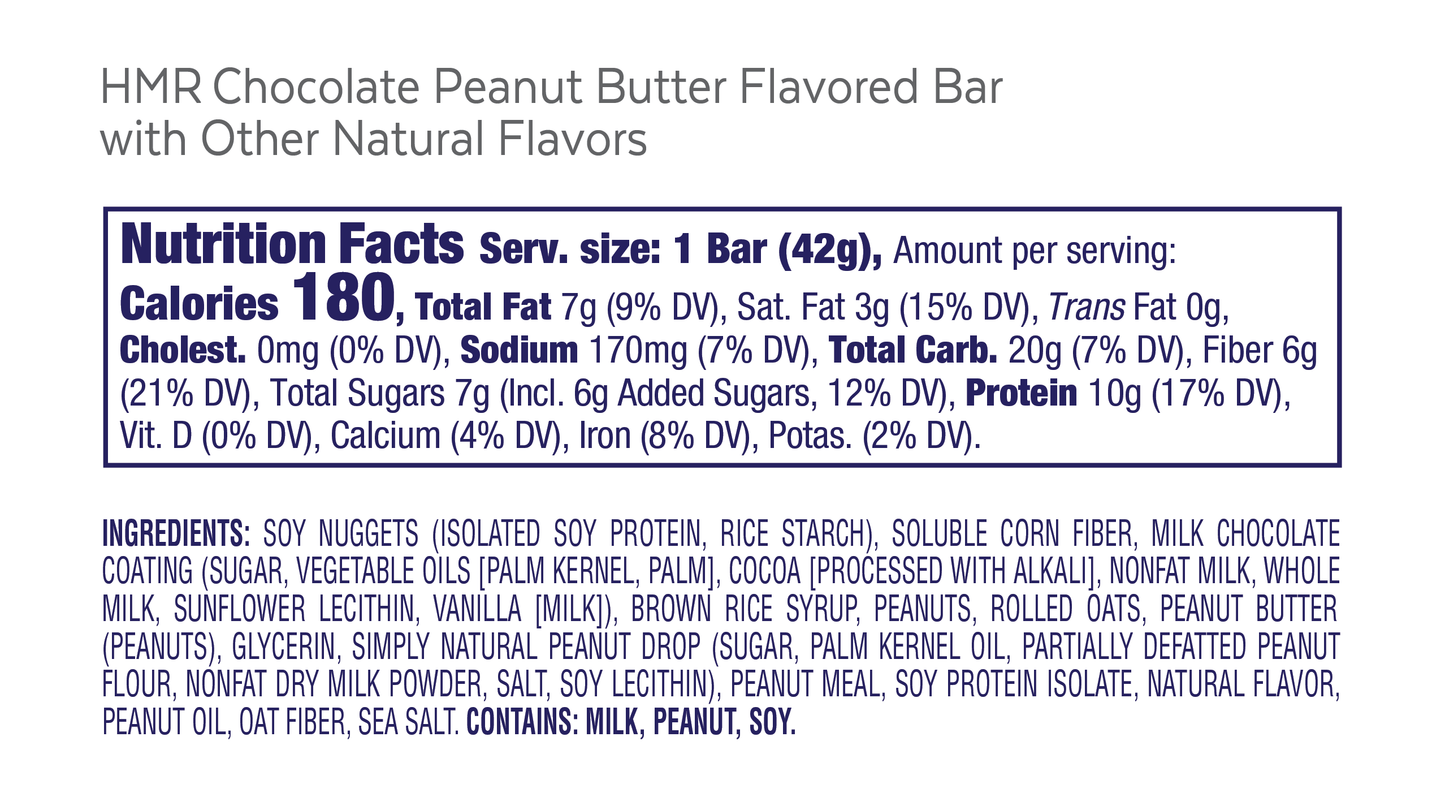 Chocolate Peanut Butter Bar, 1 unit/case