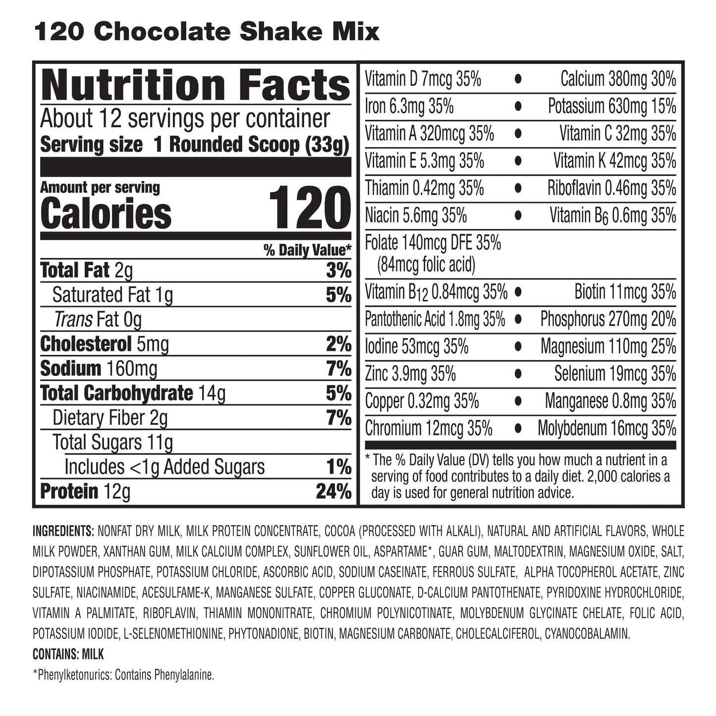 120 Chocolate Shake, 6 units/case