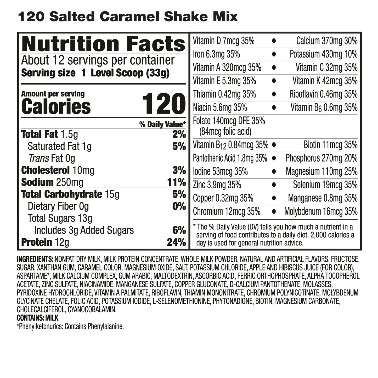 120 Salted Caramel Shake, 6 units/case