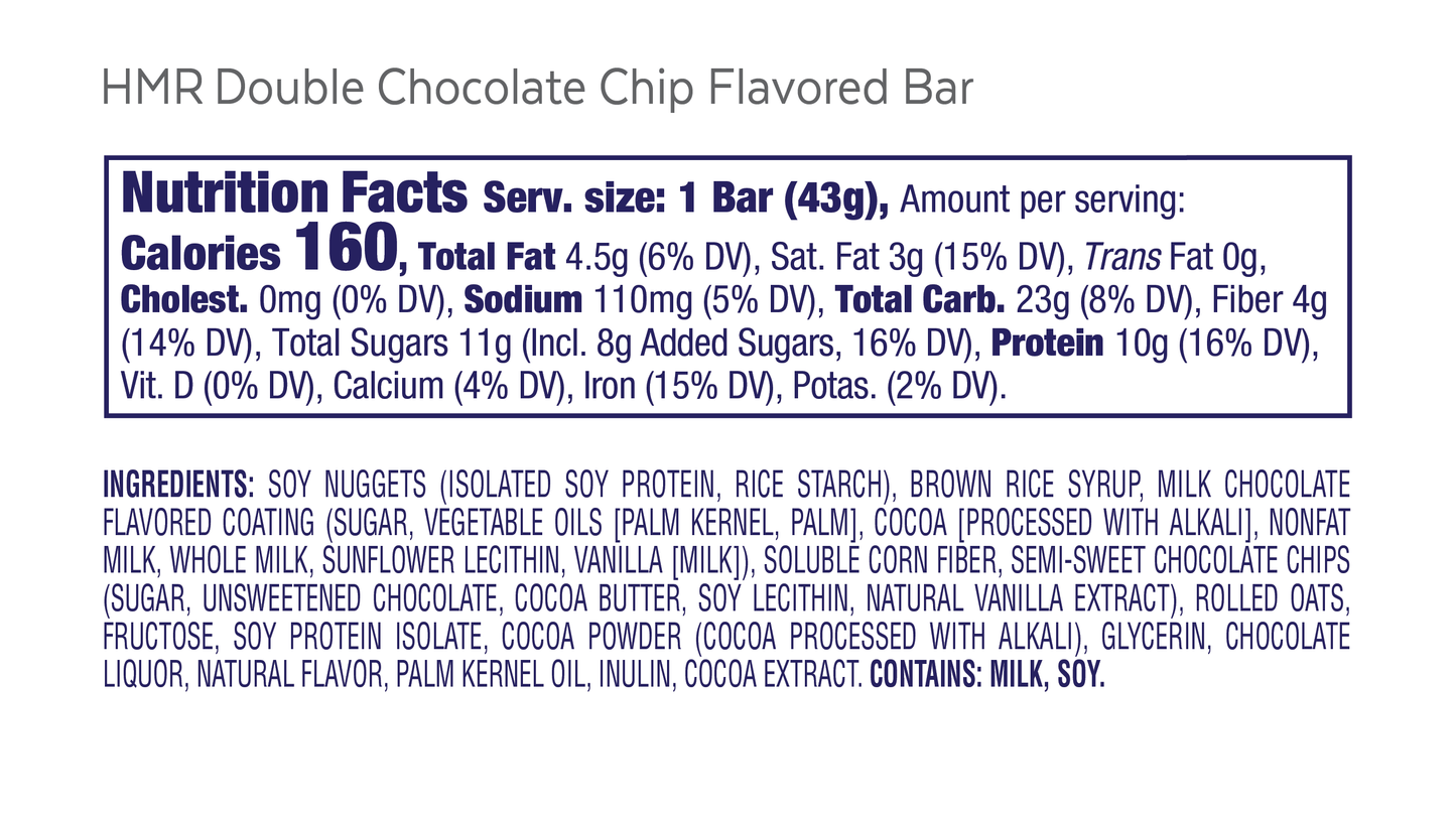 Double Chocolate Chip Bar, 1 unit/case