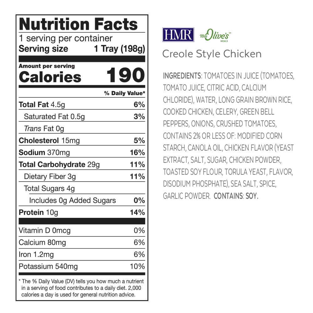 Creole Style Chicken with Brown Rice, 24 units/case