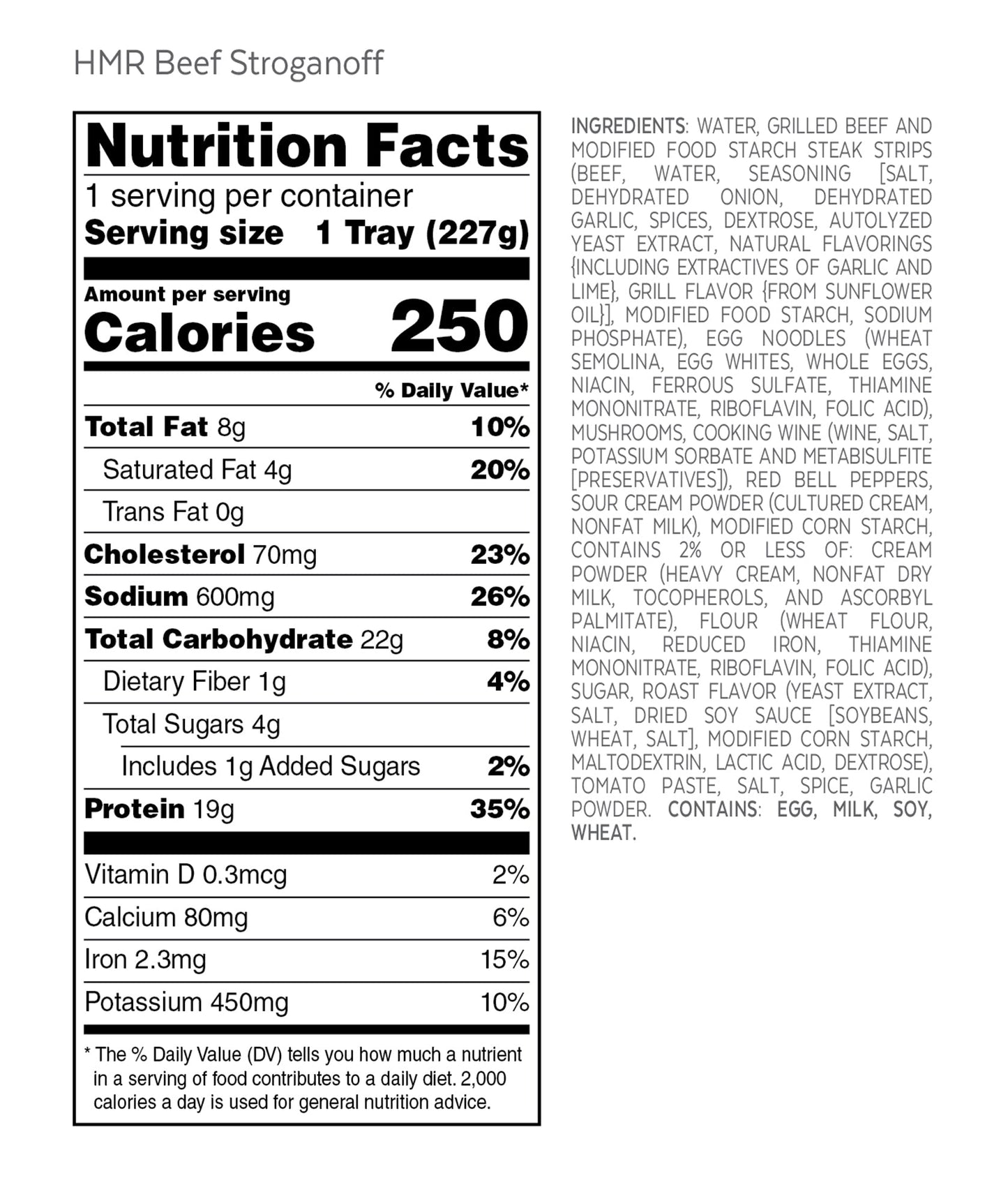 Beef Stroganoff with Noodles, 24 units/case