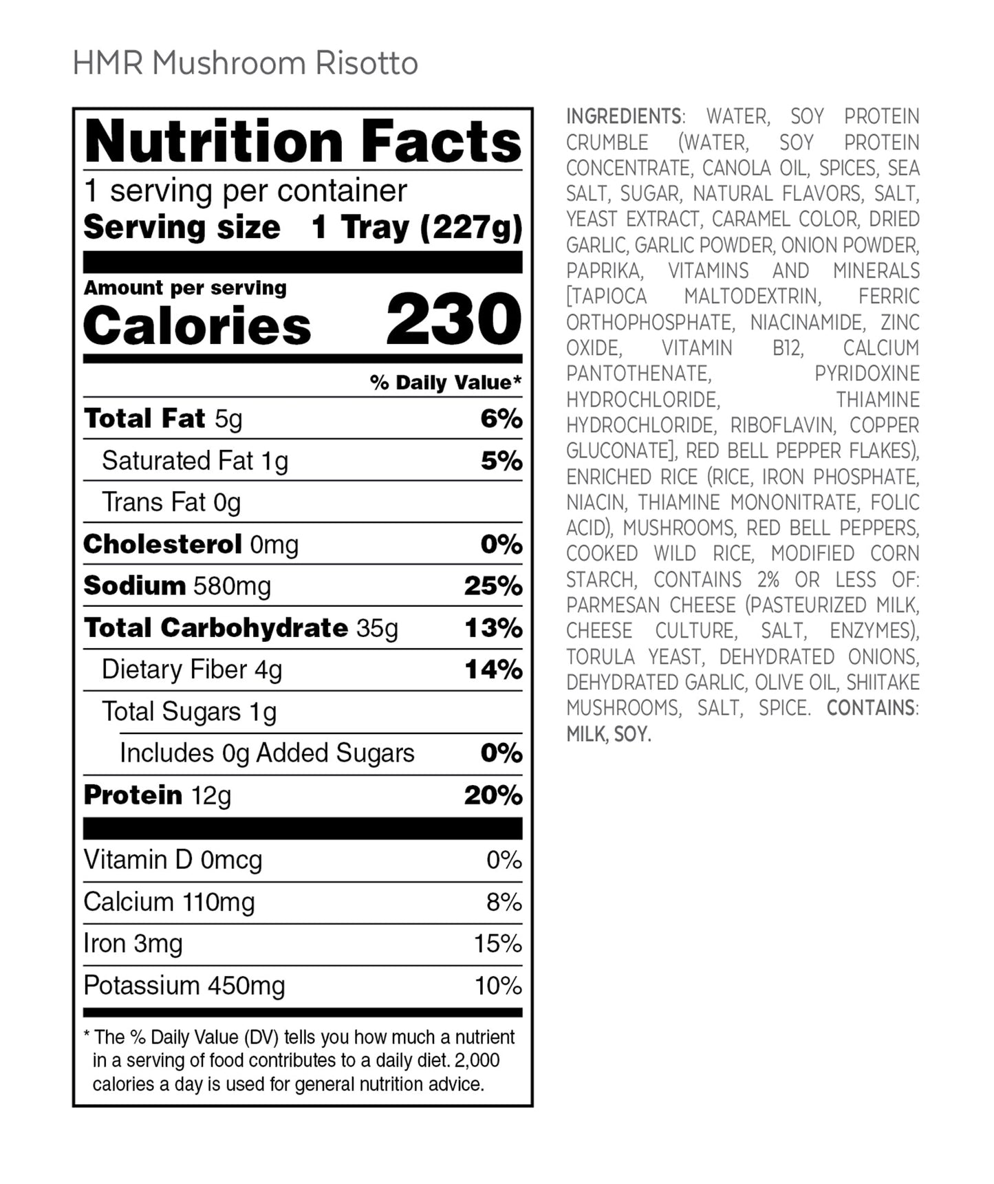 Mushroom Risotto, 24 units/case