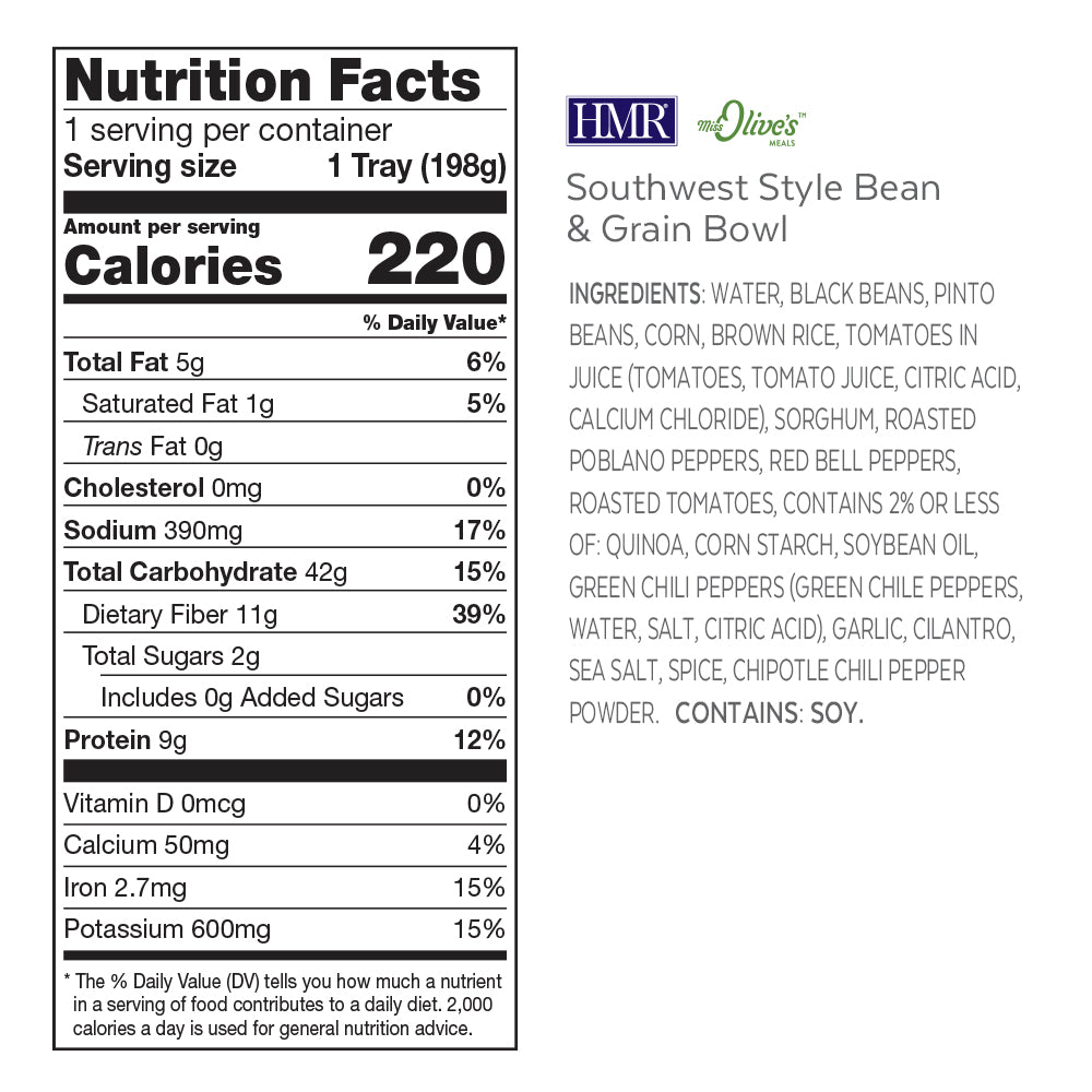 Southwest Style Bean & Grain Bowl, 24 units/case